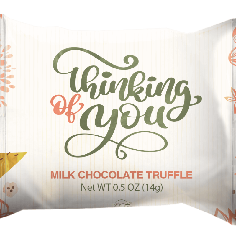 Thinking of You wrapped truffles for corporate gifting and client appreciation.