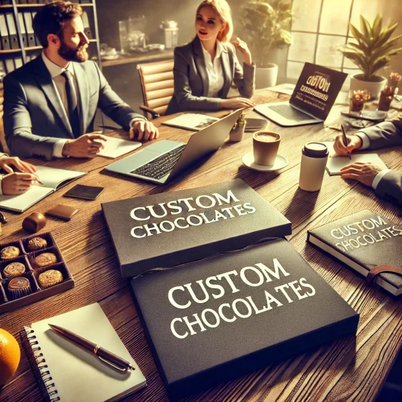 Custom chocolates with company logo for making a memorable impression